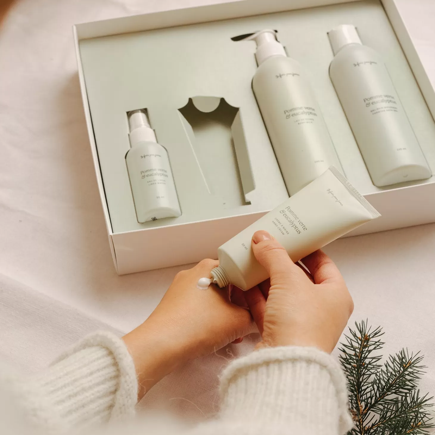 Trois fois par jour Coffret | Produits De Soins — Pomme Verte & Eucalyptus New